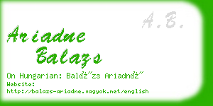 ariadne balazs business card